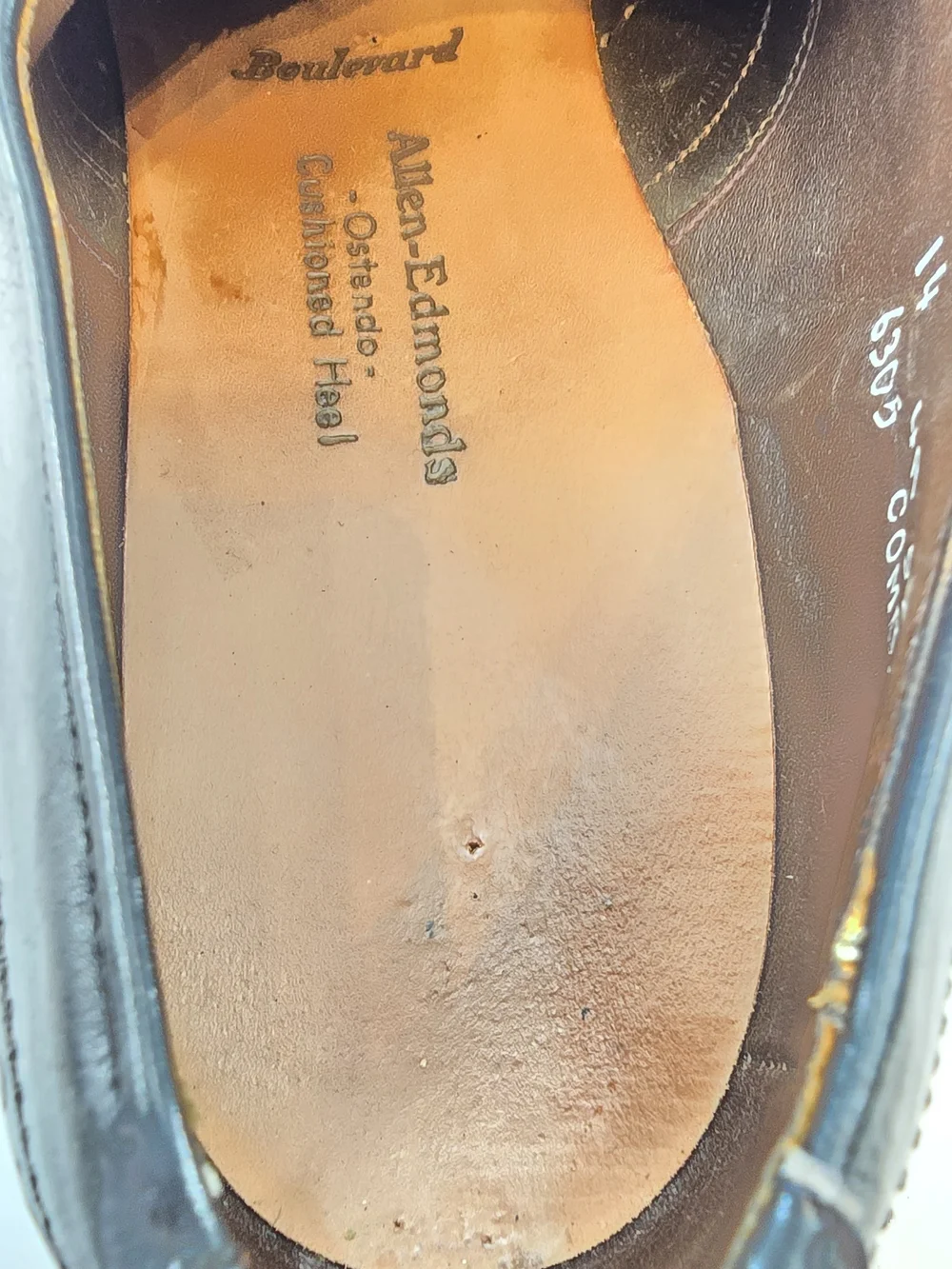 Allen Edmonds Black Leather Wingtip Brogues Boulevard 14 AAAA